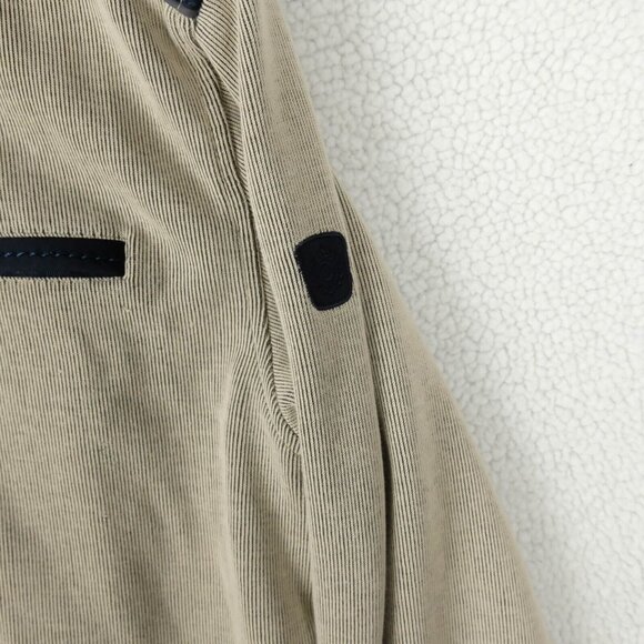 Bugatti Jacket Mens Large Beige Ribbed Knit Quarter Zip Preppy Stretch - Picture 3 of 10
